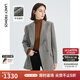 朗姿羊毛法式復(fù)古墊肩時尚通勤職業(yè)西服外套女冬季新款西裝 淺灰色 S
