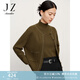 玖姿·安娜蔻輕熟風(fēng)休閑柔軟圓領(lǐng)綿羊毛針織衫毛衣女冬款 墨綠 M