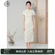 固執(zhí)（OBSTINATE）2025夏季民國新式旗袍禮服裙輕奢小眾高端日常通勤改良連衣裙9119 杏色 S