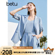 百圖betu女裝夏季新款女裝簡(jiǎn)約知性西裝短褲三件套套裝女2304D04 淺藍(lán) M