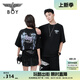 BOY LONDON【煙花】潮牌短袖秋季燙鉆翅膀印花時(shí)尚寬松T恤N01005 黑色 S