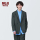 無(wú)印良品（MUJI） 男式 彈力 雙排扣 夾克 男士外套春秋款 男裝西裝小西服AD0V9A4S 深灰色 XL(180/104A)