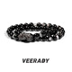 薇拉蒂銀黑曜石黑瑪瑙招財貔貅手串男款高級感盤(pán)玩手鏈生日禮物送男朋友 銀曜石貔貅雙圈手串 手圍17cm