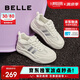 百麗透氣網(wǎng)面小白鞋女款厚底板鞋B1831BM4 米白/銀 37