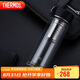 膳魔師（THERMOS）雙層玻璃400ml男女水杯茶杯水紋行者帶茶漏杯TCGB-400-D-BK 黑色