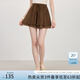 范思藍(lán)恩萊賽爾雙層松緊腰休閑短褲女夏季2025新款通勤褲子2542 咖色 XL