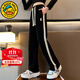 G.DUCKKIDS女童褲子春秋款女大童春裝2024新款春季闊腿褲寬松百搭兒童運動褲 黑色 160 建議150-160cm12-13歲