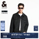 杰克·瓊斯（JACK&JONES）25年男裝外套男年春秋仿麂皮上衣翻領(lǐng)夾克男輕商務(wù)休閑外套高檔 E44黑砂色 L