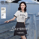 香影短袖t恤女2025夏季新款字母印花正肩學(xué)院黑白撞色POLO衫上衣 米白 T恤 XL