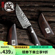 三本盛大馬士革鋼水果刀小刀家用瓜果刀日本進(jìn)口便攜刀具隨身 帶套小刀【大馬士革鋼】