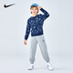 NIKE3BRAND 耐克男女童紅色拜年服衛衣+長(cháng)褲2件套春季兒童休閑套裝