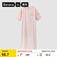 蕉內(nèi)絲絲520H女士睡裙夏季冰絲涼感可愛(ài)印花大碼短袖居家服睡衣長(zhǎng)裙 躺躺豬-鳶粉 L