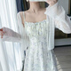 馨瑞緣（XINRUIYUAN）碎花吊帶連衣裙女夏季法式小個(gè)子長(zhǎng)裙海邊度假裙子開(kāi)衫兩件套裙 紫色連衣裙 S