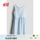 H&M童裝女童裙子2025夏季新款洋氣可愛無(wú)袖圓領(lǐng)印花微喇裙1157735 淺藍(lán)色/雛菊 110 110/56 (2-4Y)