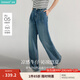 茵曼（INMAN）復(fù)古長褲繭型牛仔褲2025夏季女裝新款百搭洗水寬松闊腿褲子  牛仔藍(lán) 26