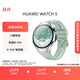 HUAWEI WATCH 5 42mm 基礎款 不銹鋼表殼 極光綠 氟橡膠表帶首創(chuàng  )X-TAP智感窗鴻蒙AI腕上小藝eSIM通信