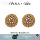 翡拉拉（fellala）Fellala翡拉拉錦繡耳釘女復古大氣簡約時尚甜美清新氣質(zhì)耳環(huán) 藍色
