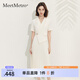 MeetMetro瑪依爾輕職場西裝連衣裙女2025夏新款簡約通勤百褶裙溫柔風(fēng)裙子 淺杏【現(xiàn)貨閃電發(fā)】 L
