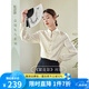 熙世界新中式盤(pán)扣襯衫女東方簡(jiǎn)奢風(fēng)長(zhǎng)袖襯衣配馬面裙的上衣2025春季新款 淺米杏 S