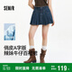 森馬（Semir）牛仔半身裙女涼感百褶裙2025夏辣妹A字高腰顯瘦短裙109325120007