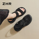 ZHR涼鞋女時(shí)尚厚底休閑運(yùn)動(dòng)風(fēng)單涼鞋女夏季外穿增高女鞋 KY36 黑色37