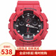 卡西歐（CASIO） 卡西歐(CASIO)手表 G-SHOCK系列叢林迷彩金字戶外運動男表 紅色橡膠帶GA-100B-4A