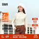 森馬（Semir）長(cháng)袖T恤女冬半高領(lǐng)發(fā)熱抑菌純色修身上衣顯瘦百搭氣質(zhì)打底衫 奶白10501 M