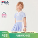 FILA斐樂兒童童裝裙子2025年秋季新款女童小童運(yùn)動針織百褶連衣裙 清涼紫-FPU 130