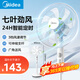 美的【國家補貼】電風扇落地扇家用大風力宿舍立式可定時輕音搖頭扇七葉廣角送風易清洗四季節(jié)能風扇 3檔調速+2H定時