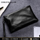 Cowley Keller錢(qián)包男士真皮手包大容量通勤軟牛皮手機包手抓包時(shí)尚潮流男包錢(qián)夾 CK黑色 大號30*20cm