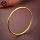 雅姬古法金傳承手鐲男女實(shí)心不掉色仿黃金磨砂情侶沙金手環(huán)素圈亞金 古法傳承-58mm
