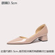 Lily Wei女鞋新款時(shí)尚氣質(zhì)一腳蹬懶人工作通勤鞋大碼情人節(jié)禮物 裸粉色【方跟】 38