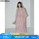 COCOBELLA[金蔥刺繡]輕奢風(fēng)刺繡肌理感連衣裙吊帶裙兩件裝FR966-3 粉色 L