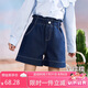 ASK JUNIOR女童褲子夏寬松透氣牛仔短褲休閑運(yùn)動(dòng)跑步中大童褲子 藍(lán)色  150 