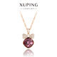 XUPING旭平首飾gdx仿水晶時(shí)尚百搭經(jīng)典蝴蝶結肥方項鏈百搭日常送禮女生飾品 4號色-紫色 鏈長(cháng)約40+5cm