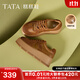 他她（TATA）加絨糕糕鞋厚底復古德訓鞋女鞋松糕休閑板鞋春季新款 黃棕（絨里） 38