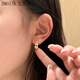 BMOI老鳳凰999黃金足金5G金波浪紋耳環(huán)18K金麥穗耳釘簡(jiǎn)約穗穗平安耳