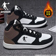 喬丹男鞋棉鞋男保暖加絨2025冬季新款加厚高幫板鞋男運動(dòng)鞋潮流休閑鞋 純凈白/黑色 41