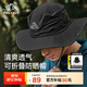 伯希和（Pelliot）戶外防曬帽春夏漁夫登山帽男女折疊遮陽(yáng)旅游釣魚(yú)休閑帽子1622黑色