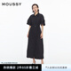 moussy 女裝新品舒適通勤風(fēng)優(yōu)雅度假襯衫連衣裙010HS233-0151 020黑色 S 00001