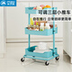 美之高廚房落地小推車(chē)置物架客廳可移動(dòng)嬰幼兒用品零食收納三層儲物架子 蒂芙尼藍 42*36*74.5cm