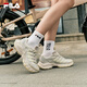 斐樂（FILA）【楊冪同款】女鞋老爹鞋運動鞋2025夏季新款蘑菇鞋休閑鞋 白瑪瑙灰/樸灰-WM 37.5