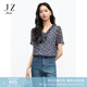 玖姿（JUZUI）靈動(dòng)優(yōu)雅愛(ài)心印花雪紡衫女2025夏季新款JLFX80311 花咖啡 M