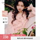秋水伊人優(yōu)雅百搭荷葉V領(lǐng)襯衫2025年春季新款女經(jīng)典H型雪紡上衣 粉紅 S