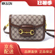MK&GN奢侈品女包mk女包2025新款包包輕奢大牌1955馬鞍包單肩包斜挎包 棕色小號(長(cháng)22CM,高15CM)