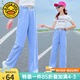 G.DUCKKIDS童裝女童牛仔褲夏季薄款兒童運(yùn)動(dòng)褲小女孩褲子中大童學(xué)生防蚊褲 藍(lán)色835- 160 適合身高150-160cm年齡12-13