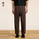 速寫(xiě)男裝2024秋新品直筒褲棉麻寬松休閑9O7E11160 201暗咖 M