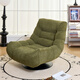 花語(yǔ)天境設計師單人沙發(fā)椅家用客廳陽(yáng)臺休閑椅網(wǎng)紅懶人沙發(fā)躺椅可旋轉座椅 綠色【雪尼爾絨】