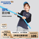 Skechers斯凱奇男女童長(zhǎng)袖T恤秋冬季打底衫大童寬松衛(wèi)衣運(yùn)動(dòng)上衣L125K006 碳黑/0018 150