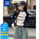 唐獅（TonLion）2025女立領(lǐng)拉鏈袖子拼接長袖T恤 藏青 L 